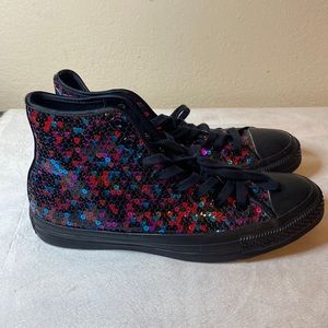 CONVERSE Sequin Hi Top Shoes Sz 9.5